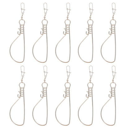 BESPORTBLE 10Pcs Fishing Stringer: Fish Lock Knot, Stainless Steel Fish Stringer Clip, Heavy Duty Wire Rope Lock Cable for Outdoor Fishing