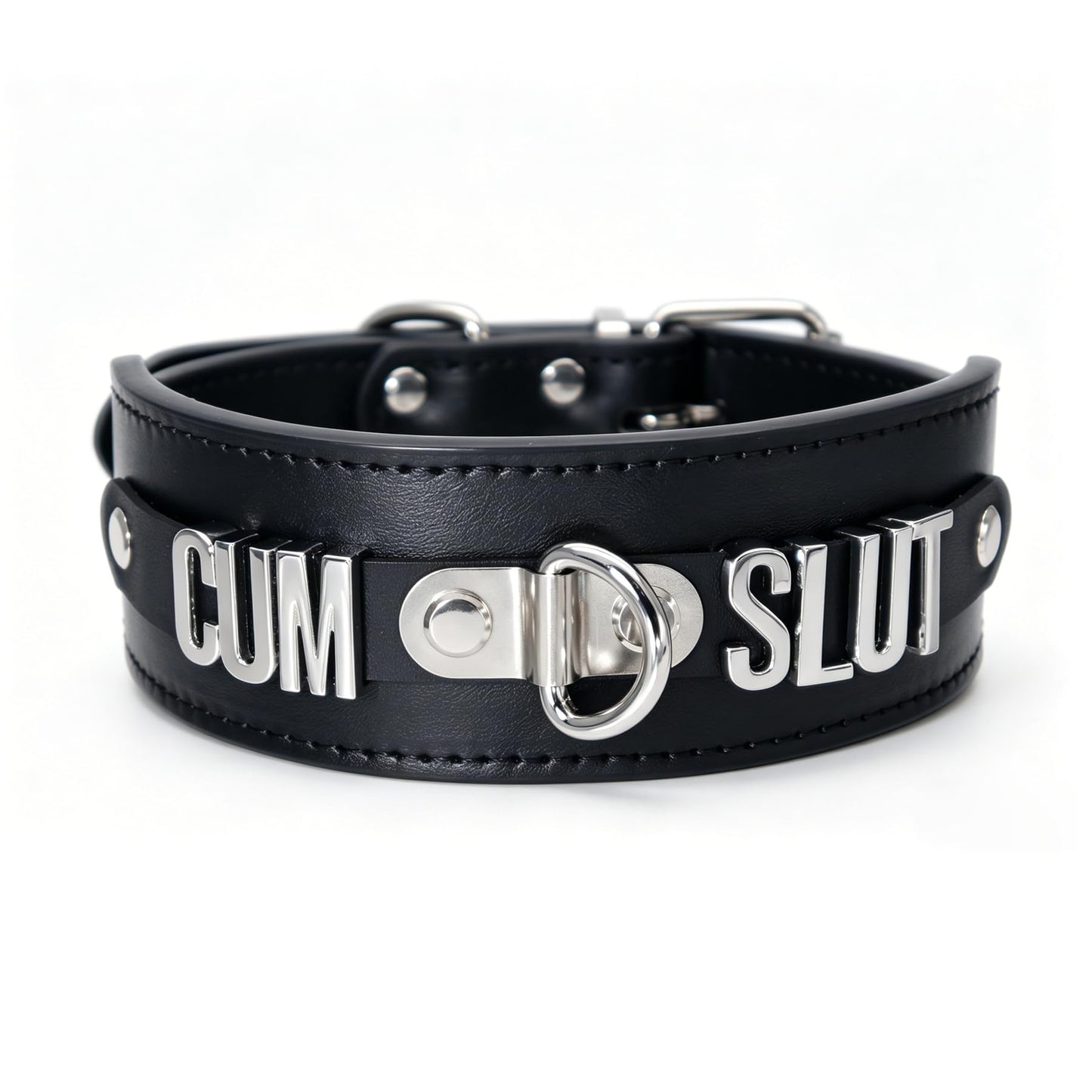 ZJFHTD Black Choker Necklace for Women Men Y2K Emo Grunge Gothic Halloween Cosplay Rave Party Accessories Faux Leather Collar Unisex Jewelry (CU SL B)