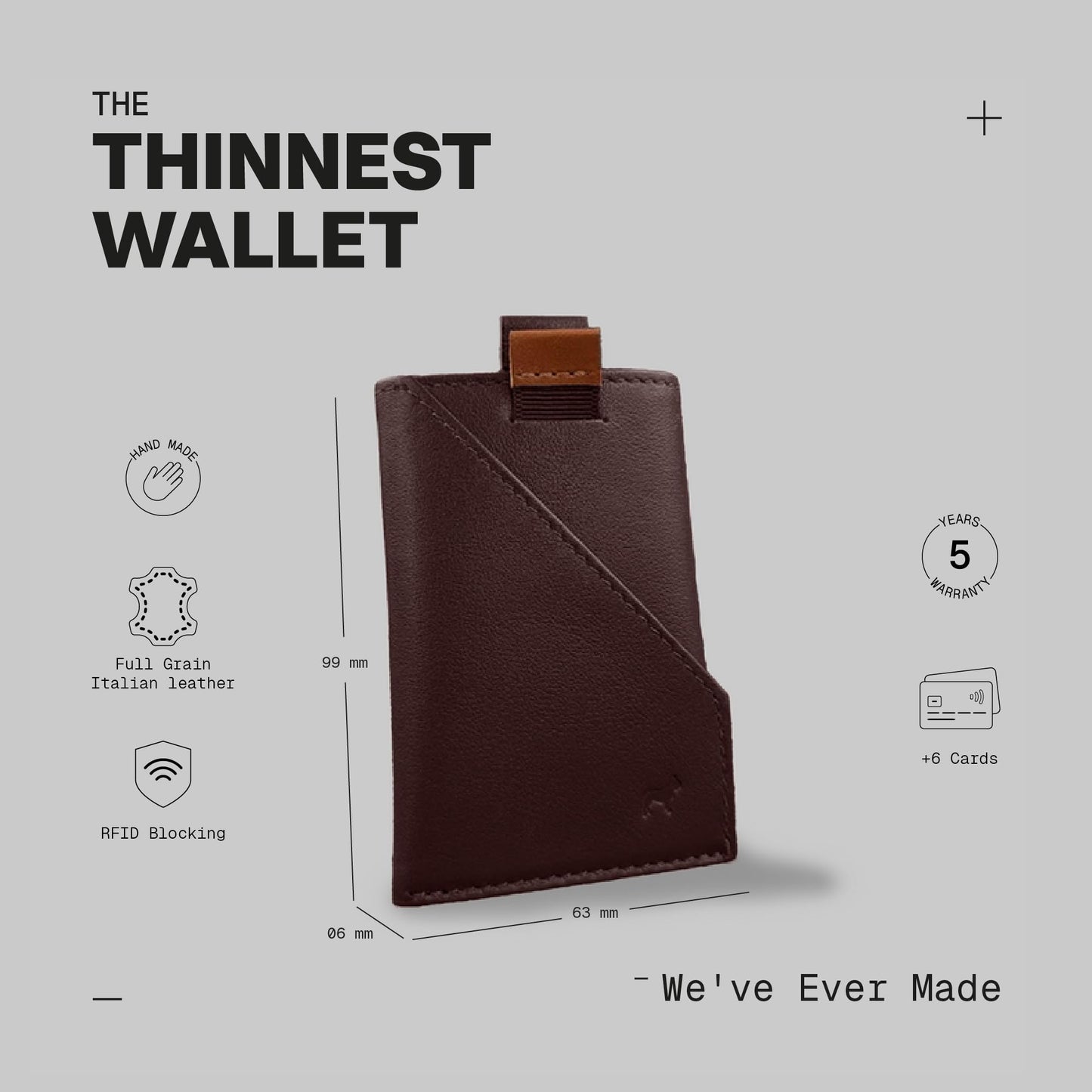The Frenchie Co. - Speed Cardholder - Minimalist Front Pocket Wallet - Ultra-Slim Rfid-blocking - Quick-Access Card Slot for Business & Credit Cards - Full-Grain Italian Leather