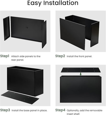 Adjustable Metal Planter Box 38” x 12” x 30”, Steel Garden Box with Smart Drainage, Heavy-Duty Plant Container Powder-Coated Steel - Perfect for Garden, Patio & Balcony Decor