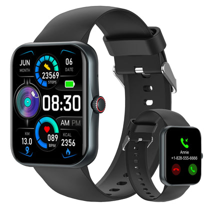 Smart Fitness Tracker Watch for Adults, Sport Smartwatch with Heart Rate Blood Oxygen 37 Exercise Modes Step Counter Phone Calls Siri Recall App Notifications Music Sleep Monitoring for Men Women