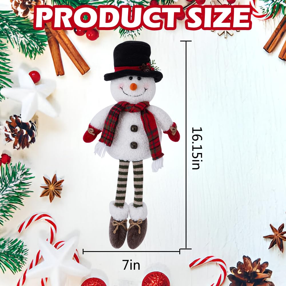 Heyaner Christmas Gnomes Decorations for Home Snowman Figurine Plush Handmade Christmas Table Sitting Decor Winter Ornaments for Holiday Party Gifts