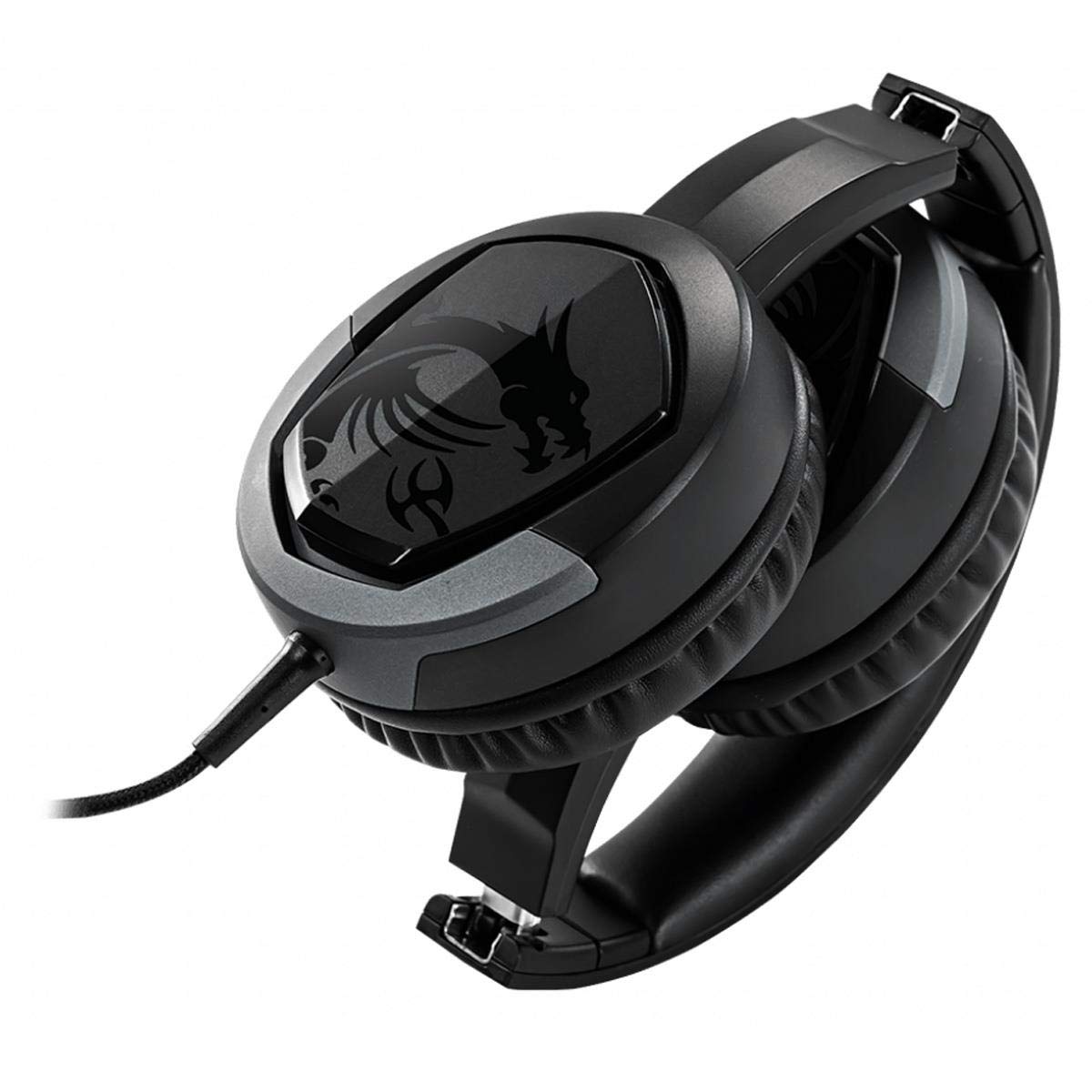 MSI Gaming Detachable Microphone Lightweight and Foldable Headband Design Gaming Headphone (Immerse GH30 V2), Black, Large