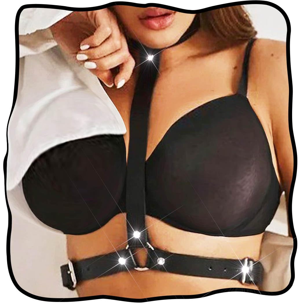 Fstrend Leather Chest Harness Belt Fashion Rave Black Body Accessory