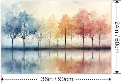 Yesad Trees Pictures, Abstract Wall Art Watercolor Tree Prints Artwork Nature Canvas Painting Landscape Poster Botanical Wall Décor for Living Room Bedroom Office Farmhouse (Unframed,36”x24”, Tree9)