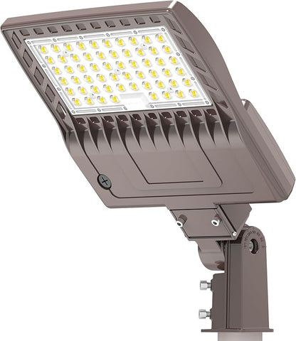 BBESTLED 480 Volt LED Parking Lot Light 240W LED Shoebox Parking Pole Lights with Slip Fitter, 33600LM 5000K IP65 DLC Listed Stadium Flood Light for Street Industries Roadways (277-480VAC Input)