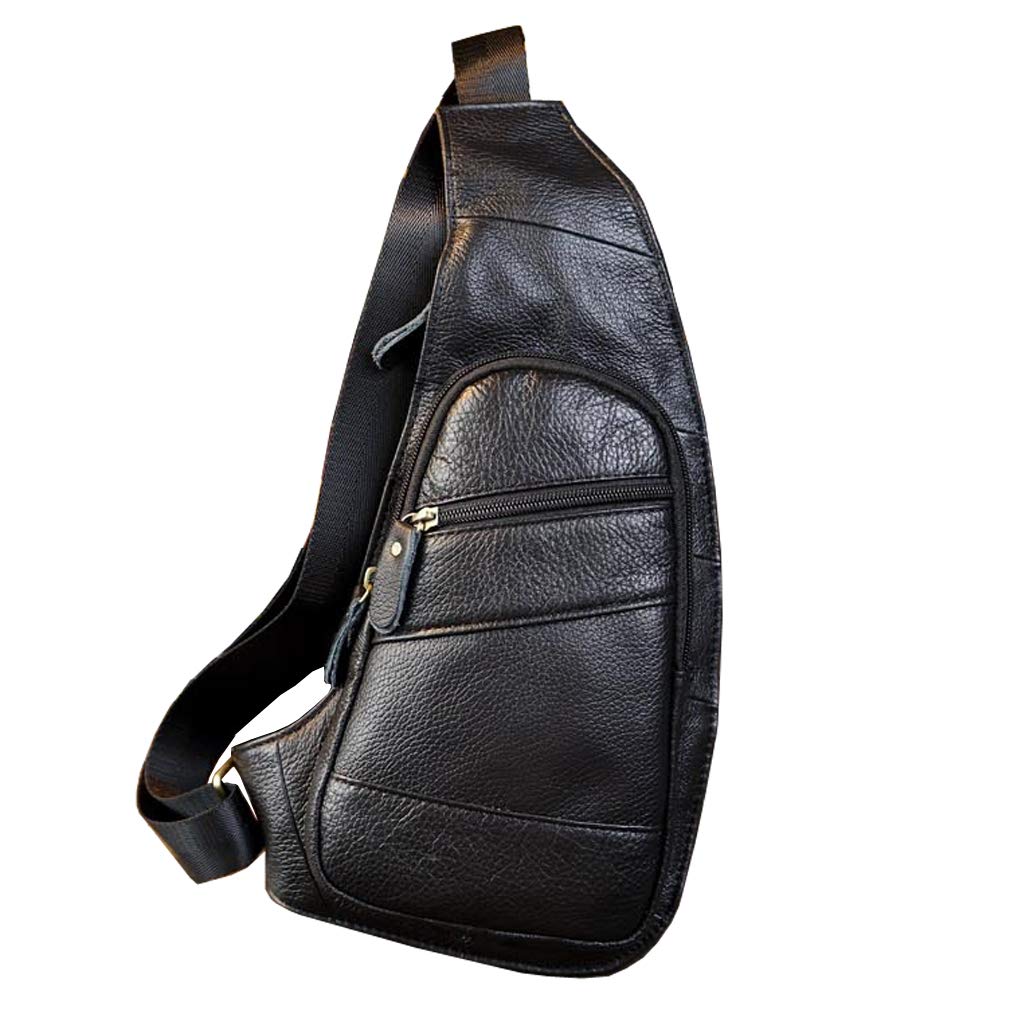 Leather Sling Bag Crossbody Backpack for Men Women Travel Outdoor Business Hiking Camping Shoulder Chest Day Pack Casual Daypack