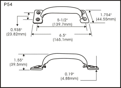 QCAA Stainless Steel Door Pull Handle, 6-1/2", Polished Stainless Steel, 1 Pack, Made in Taiwan