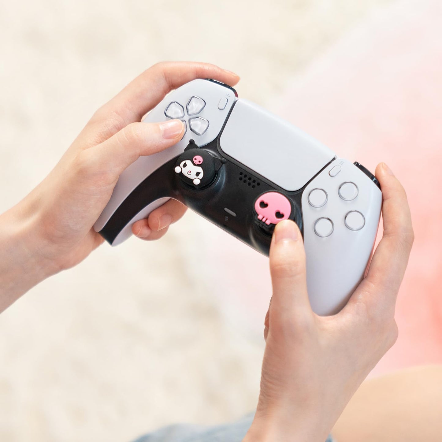 Kuitmor Cute Thumb Grip Caps for PS5,Soft Silicone Joystick Caps,Cute Cartoon Thumbstick Grips Compatible with PS5/PS4/Switch Pro Controller 4PCS - KLM