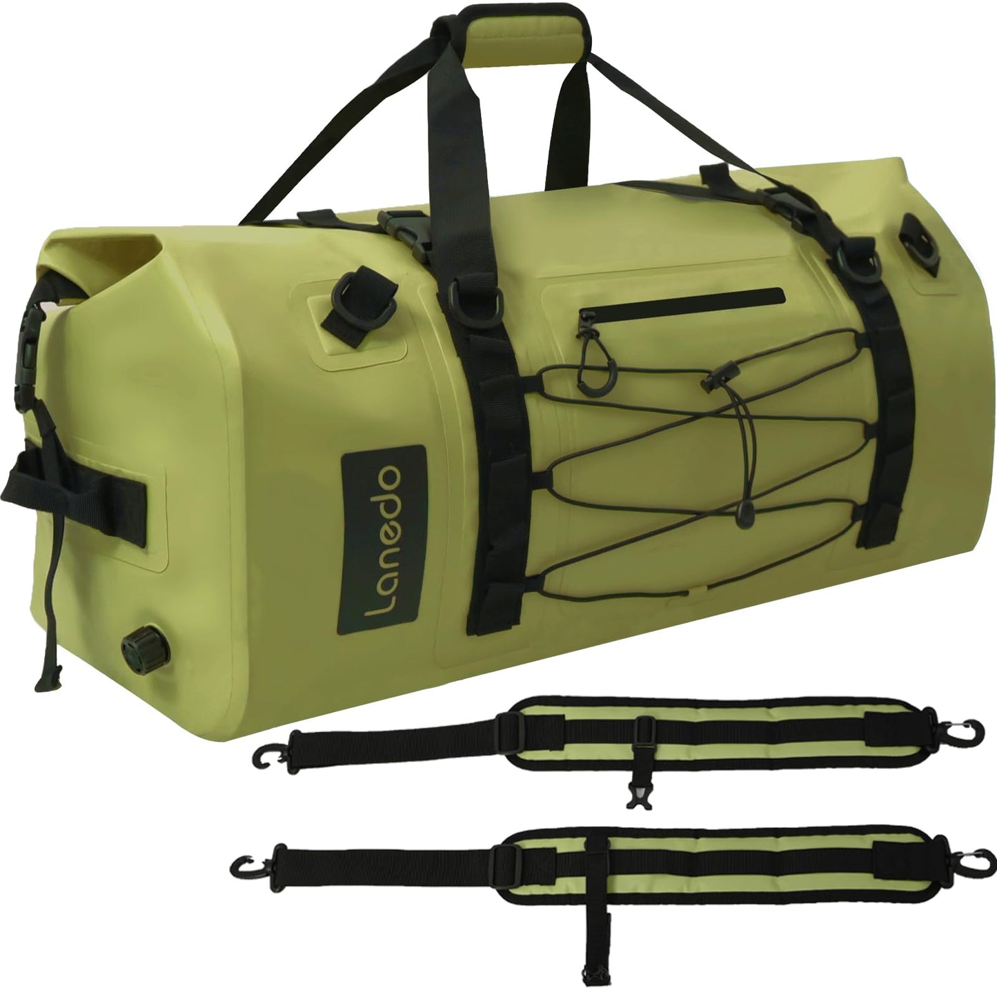 Lanedo 80L Dry Bag Large Waterproof Bag Roll-Top Heavy Duty Fishing Duffel Bag with Durable Straps & Handles for Kayaking Paddle boarding Boating Rafting Fishing Canoeing Camping (Green)