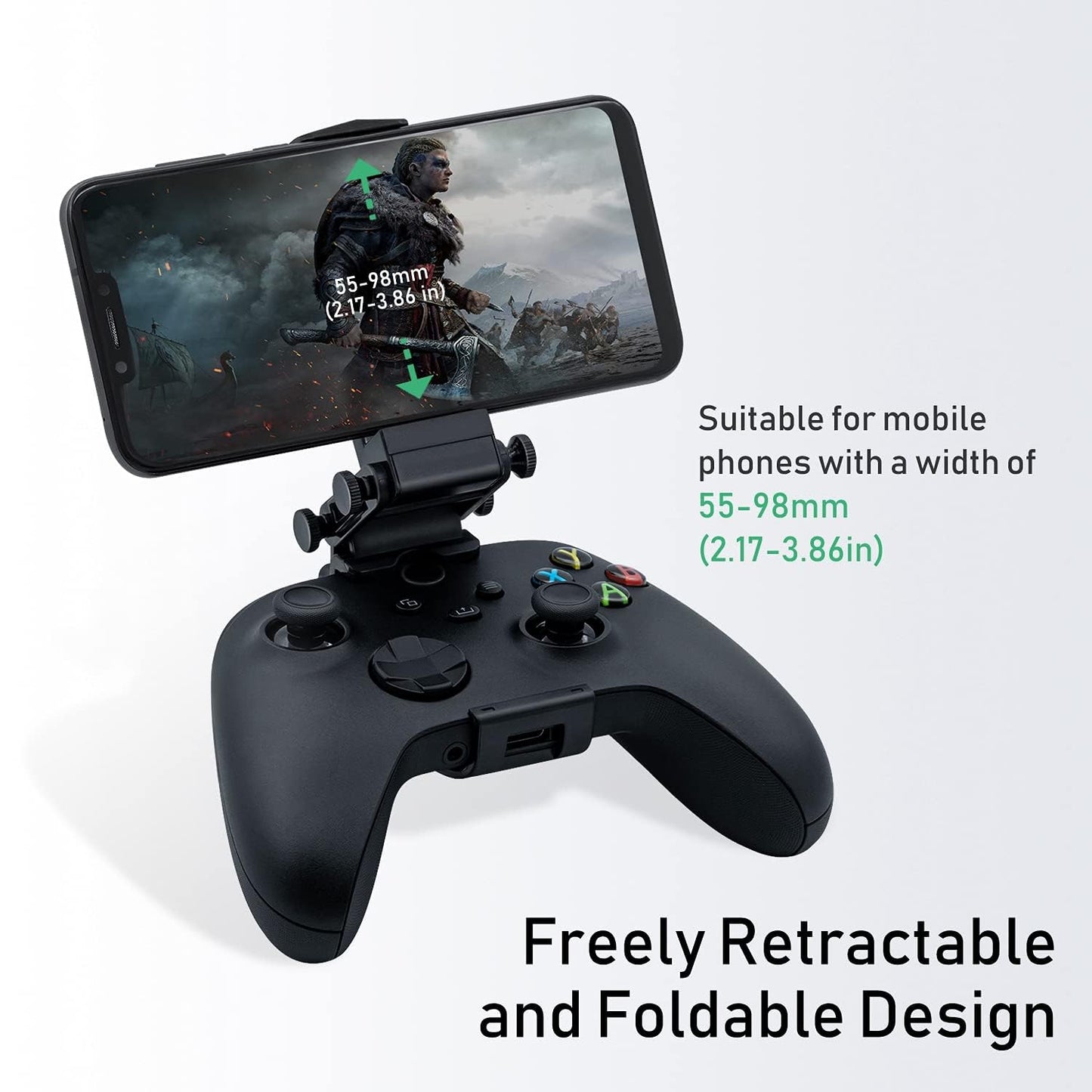 Mcbazel Mobile Gaming Clip for Xbox Series X and Xbox Series S, Adjustable Phone Game Holder Mount Clamp for Xbox Series X/S Wireless Controllers