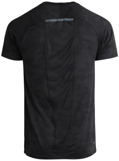 Spyder Mens Active Shirt - Crewneck Dry Fit Mens Workout Shirts Short Sleeve Camo Fitted Athletic Gym Shirts for Men, Size Medium, Blazing Black