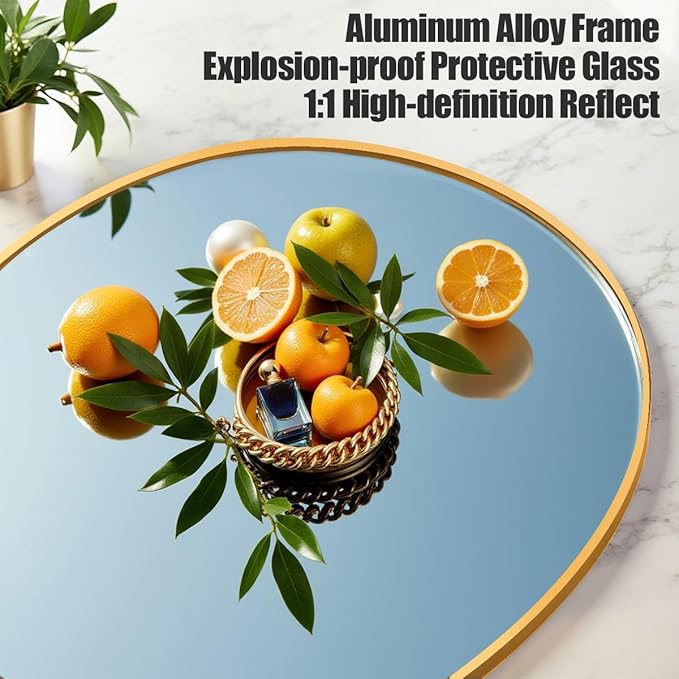 Arched Floor Mirror, 58 "x 18" Full Length Mirror Wall Mirrors Hanging or Leaning Arched-Top Full Body Mirrors with Stand for Bedroom, Dressing Room, Gold
