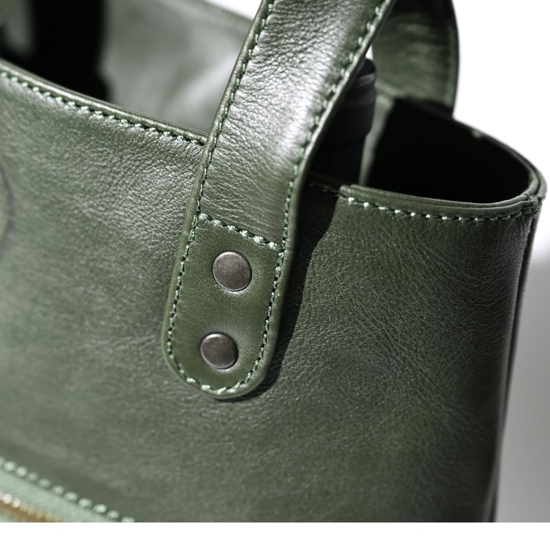 Argali Wines Premium Collection Leather Wine Tote Bag, Hold 2 Bottles, Green