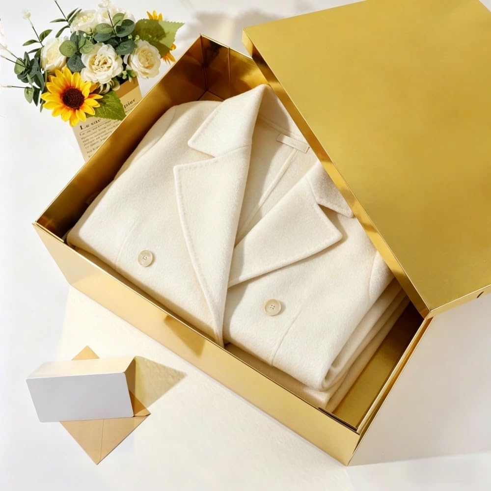 UoeRing Gold Extra Large Gift Box 2Pcs 22x17x9 inch,luxury Gift Box with Lid for Presents Birthday Christmas Valentine's Day (Includes Pull Bows,Card,Envelope,Filler)