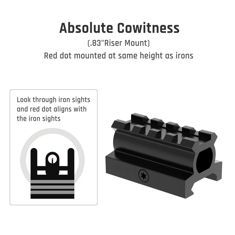 Feyachi RDS-36 1x22mm 5 MOA Red & Green Dot Sight Red & Green Dot Scope with 0.83” Riser Mount Absolute Co-Witness Height