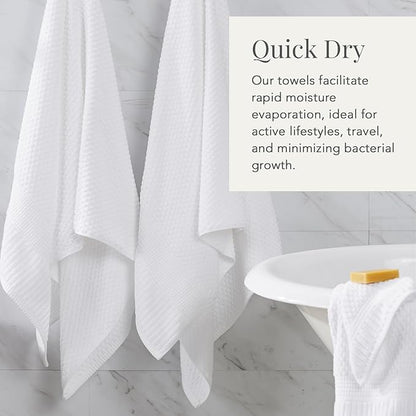 NY Loft 100% Cotton Bath Towel Set of 4 | White Towels | Oeko-TEX® Standard 100