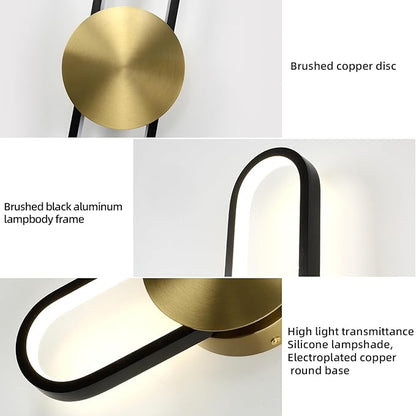 JAYMP Modern Wall Sconce Dimmable LED Wall Light Fixture, Hardwired Wall Lamp for Living Room, Dining Room, Bedroom, Hallway, Lobby, Entryway (Brushed Black, H56cm/22inch)
