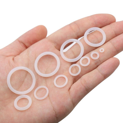 ZDBB 32 Size 1228 PCS Silicone O-Ring Kit, White Oil and Heat Resistant VMQ Seal O-Ring Washer Set for Sealing Faucets and Plumbing with Hook and Pick