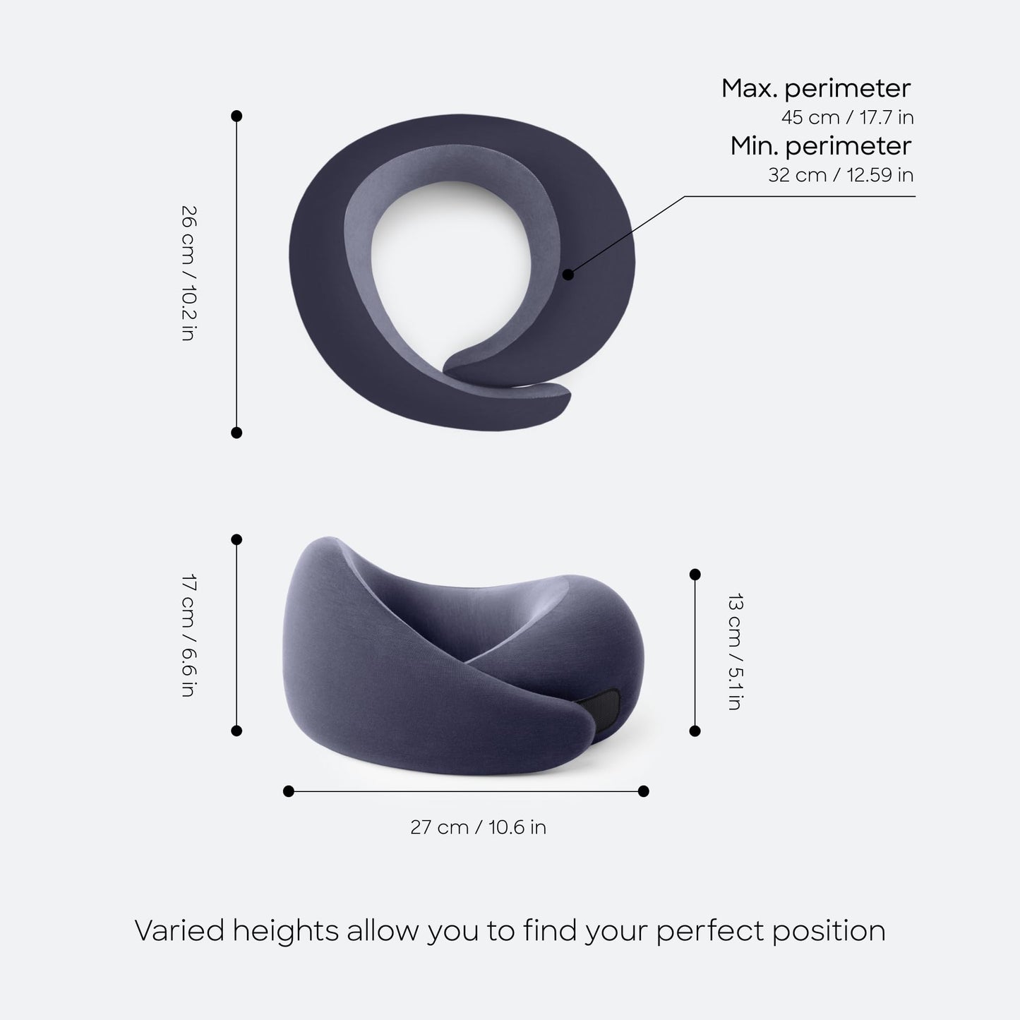 Ostrichpillow Go Neck Pillow, Travel Pillows for Airplanes, Premium Memory Foam Travel Pillow, 360º Ergonomic Design, Asymmetrical Sides, Travel Bag Included, Washable Modal Cover