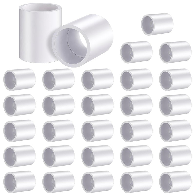 Frienda 30 Pack 3/4'' White PVC Pipe Coupling Adapter Pipe Fittings Schedule 40 Heavy Duty Slip Socket Connectors for Plumbing Irrigation Pool Garden