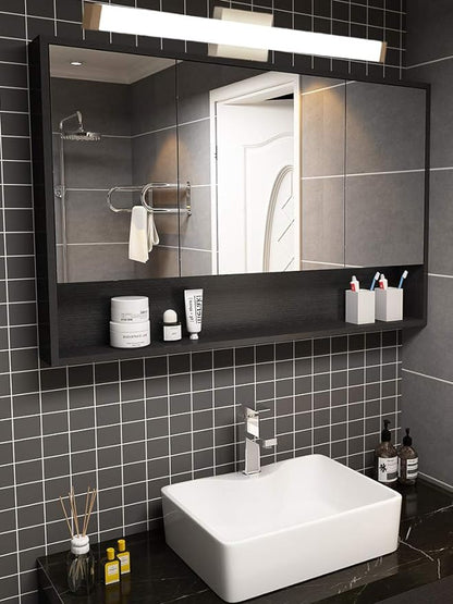 Bathroom Vanity Light Brushed Nickel Square LED 24 inch 14W 4000K Natural White Light Wall Bar Lighting Fixtures Over Mirror (Brushed Nickel, 33.5 inch 5CCTDimmable)