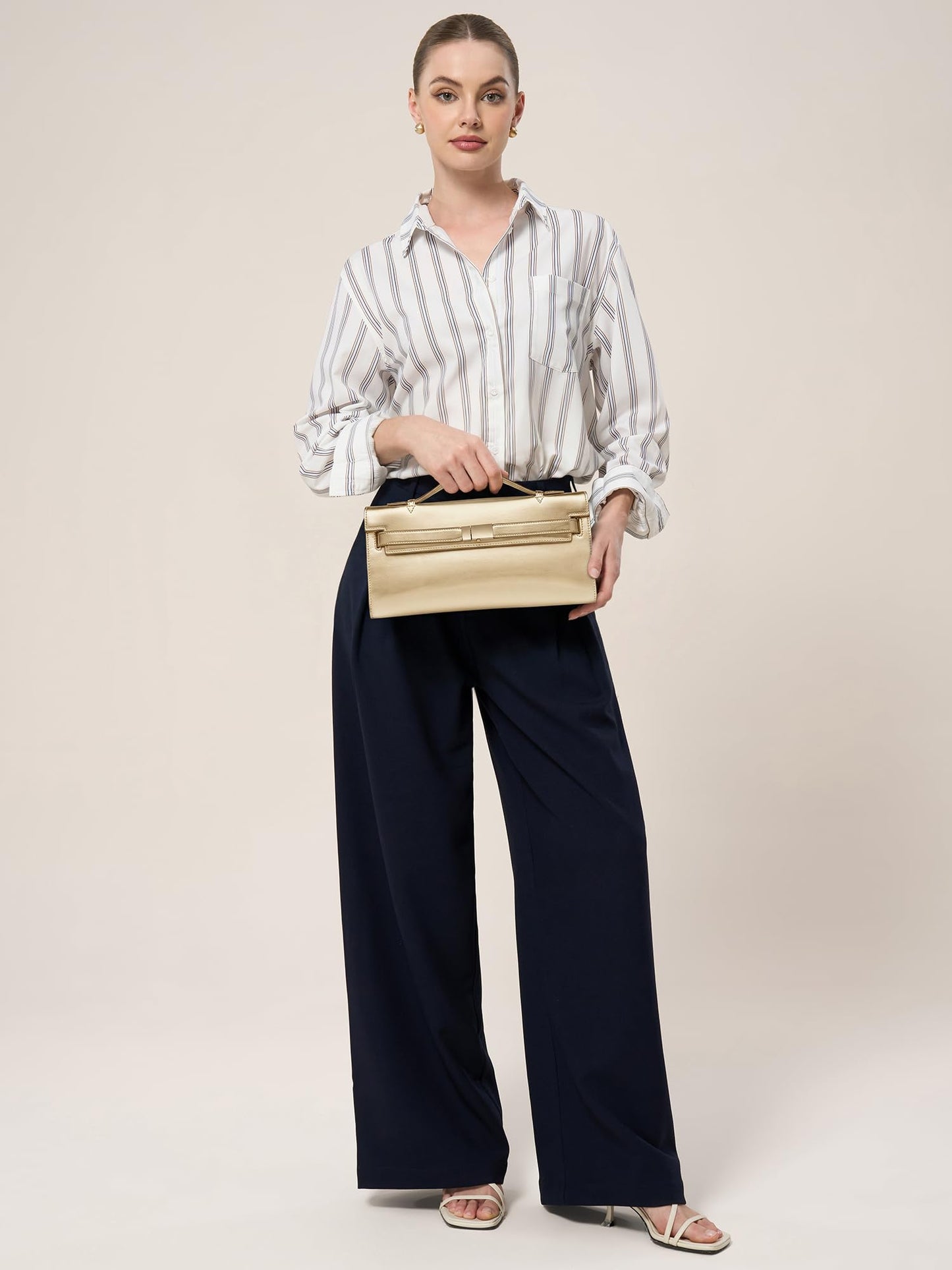 CHUNLI PU Leather Clutch Purses for Women, Trendy Ladies Top Handle Bag for Evening Work Business Daily Use