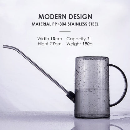 Watering Can Indoor, Small Watering Cans for House Plants, Succulents and Flowers, Long Spout, 1 Liter, with Bonus Plant Mister Spray Bottle