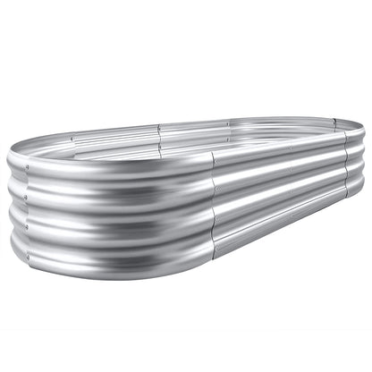 Land Guard 8×4×1 ft Galvanized Raised Garden Bed Kit，Raised Garden Boxes Outdoor, Oval Metal Raised Garden Beds for Vegetables……