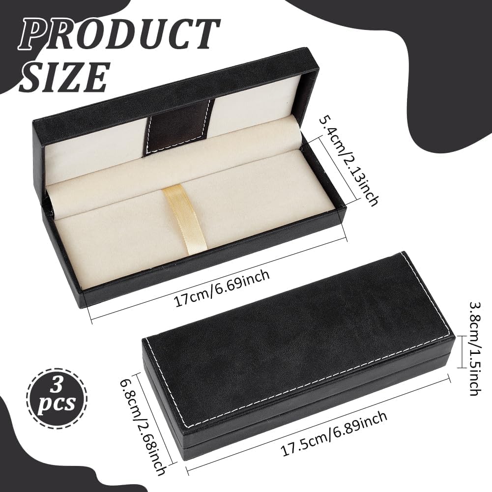 YGHSZ 1 black pen gift box, PU leather long pen gift box, used for gift packaging, office and school supplies