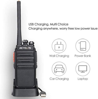 Retevis H-777S Walkie-Talkies Long Range,Rechargeable Two Way Radios,Rugged 2 Way Radio with Earpiece,Hiking Camping Road Trip Gift(2 Pack)