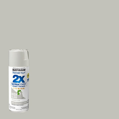Rust-Oleum 355060-6PK Painter's Touch 2X Ultra Cover Spray Paint, 12 oz, High Gloss Thunder Cloud, 6 Pack