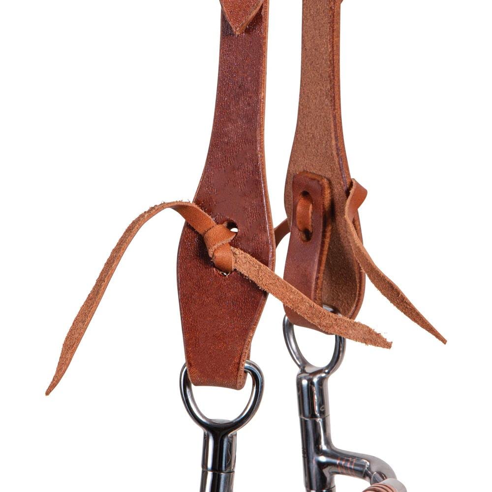 Schneiders Harness Leather One Ear Headstall | Leather | Hand Rubbed and Oiled | Double Sided Adjustment | Sliding Ear Piece | Solid Brass Hardware | Color Light Oil | Size Full Horse
