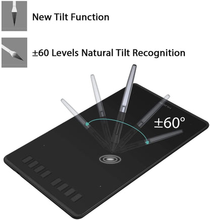 HUION Inspiroy H950P Drawing Tablet, 8x5 inch Digital Art Tablet with Battery-Free Stylus, 8192 Pen Pressure, Tilt, 8 Hot Keys, Graphic Tablet for Design, Writing, OSU, Work with Mac, PC, Mobile