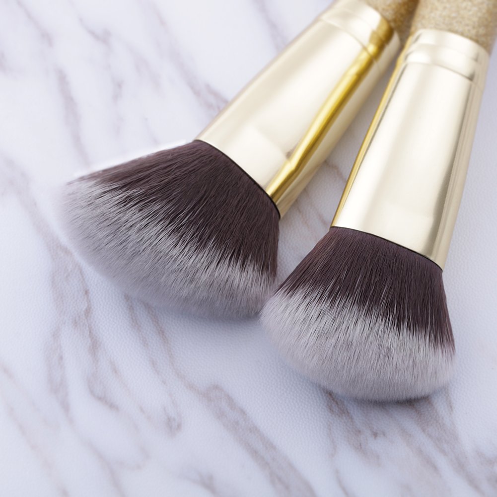 DUcare Foundation Brush Contour Bronzer Makeup Brush Double Ended Self Tanner Brush Sculpting Brush for Blending Liquid Powder Concealer Cream Cosmetics Blush Buffe