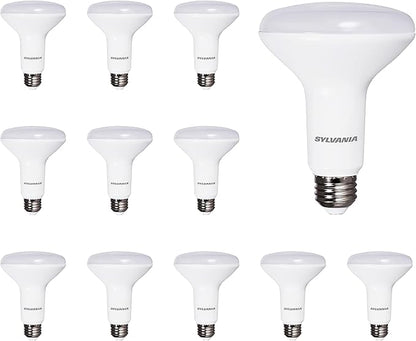 Sylvania LED Flood BR30 Light Bulb, 65W = 9W, 10 Year, 650 Lumens, Dimmable, 2700K, Soft White - 12 Pack (41262)
