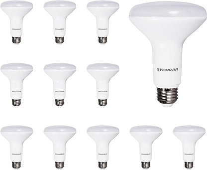 Sylvania LED Flood BR30 Light Bulb, 65W = 9W, 10 Year, 650 Lumens, Dimmable, 5000K, Daylight - 12 Pack (41264)