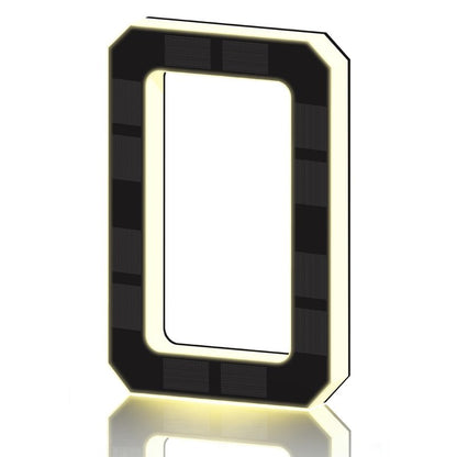 2026 New Solar House Numbers for Outside, Light Up Address Numbers for House, No Drill Adhesive or Screw Mount, IP65 Waterproof LED Illuminated Modern Address Sign, Dusk to Dawn (0, 6.7 inch)