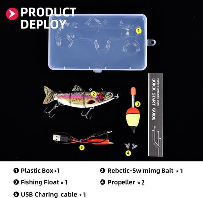 Robotic Fishing Lures - USB Rechargeable LED Light Wobbler | 5.12” Multi-Jointed Swimbaits