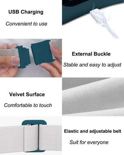 Electric Heating Pad, Portable Cordless Menstrual Heating Pad with 4 Heat Levels and 4 Massage Modes, Fast Large Heating Belly Wrap Belt for Cramps, Back Pain Relief Gifts for Women Girls Her(Black)