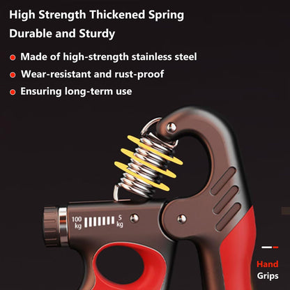 Grip Strength Trainer Forearm Strengthener, 11-222 lbs Adjustable Resistance, Automatic Counting, Ergonomic Design, Ideal Device for Grip Strengthening, Arthritis Relief, Hand Physical Therapy & Rehab