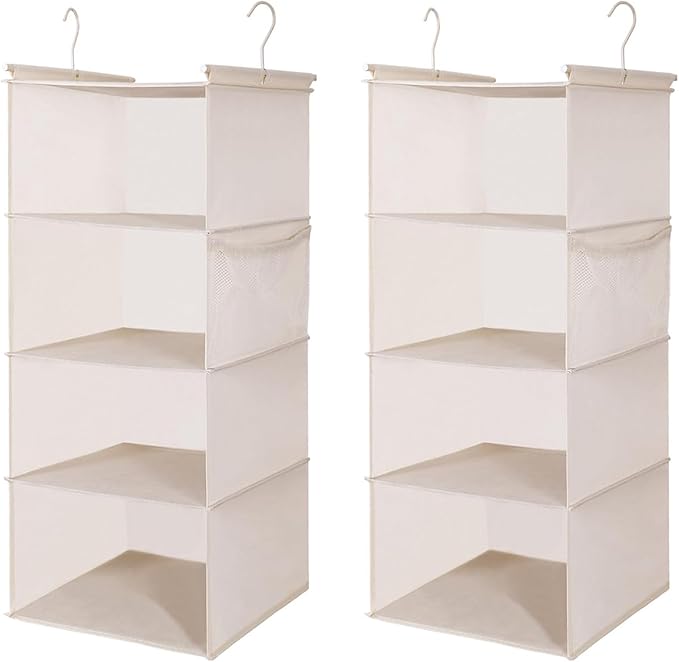 MAX Houser 4 Tier Shelf Hanging Closet Organizer, Closet Hanging Shelf