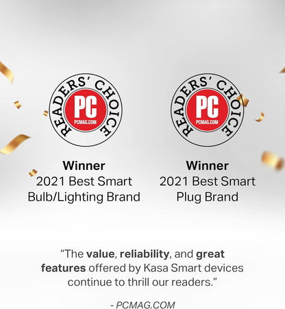 Kasa Smart Light Bulbs that works with Alexa and Google Home, Dimmable Smart LED Bulb, A19, 9W, 800Lumens, Soft White(2700K), CRI≥90, WiFi 2.4Ghz only, No Hub Required, 4 Count (Pack of 1)(KL110P4)