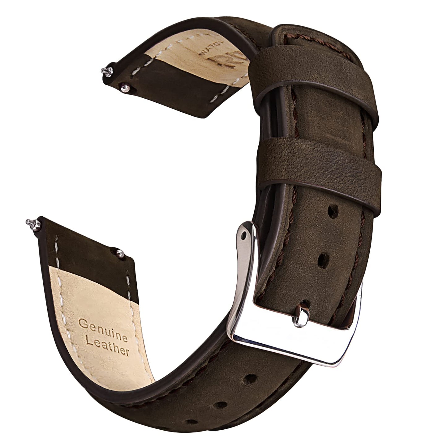 Ritche 20mm Leather Watch Band Quick Release Leather Watch Strap Compatible with Timex Weekender 40mm / Citizen BN0150-28E Watch Bands for Men Women - Coffee, White Elephant Gifts, Stocking Stuffers for Men, Father's Day gifts