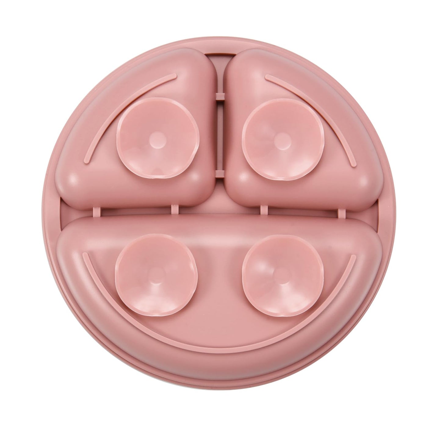 PandaEar 3 Pack Toddler Plates, Silicone Divided Suction Plate for Babies, BPA-Free 100% Food-Grade Silicone Unbreakable Baby Plate (Pink/Linen/Light Pink)