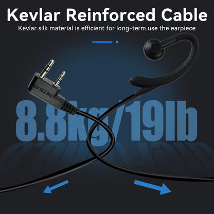 Retevis Walkie Talkie Headset with Mic, G-Type, Big PTT, 2 Pin, for RT22 RT68 RT21 H-777 RT27 RT68H, Compatible with BAOFENG 888S, Pxton, Kenwood Walkie Talkie, Walkie Talkie Earpiece(4 Pack)