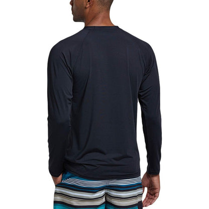 Men's Swim Shirts Rashguard Sun Shirt UPF 50+ UV Sun Protection Outdoor Long Sleeve T-Shirt Swimwear Black L