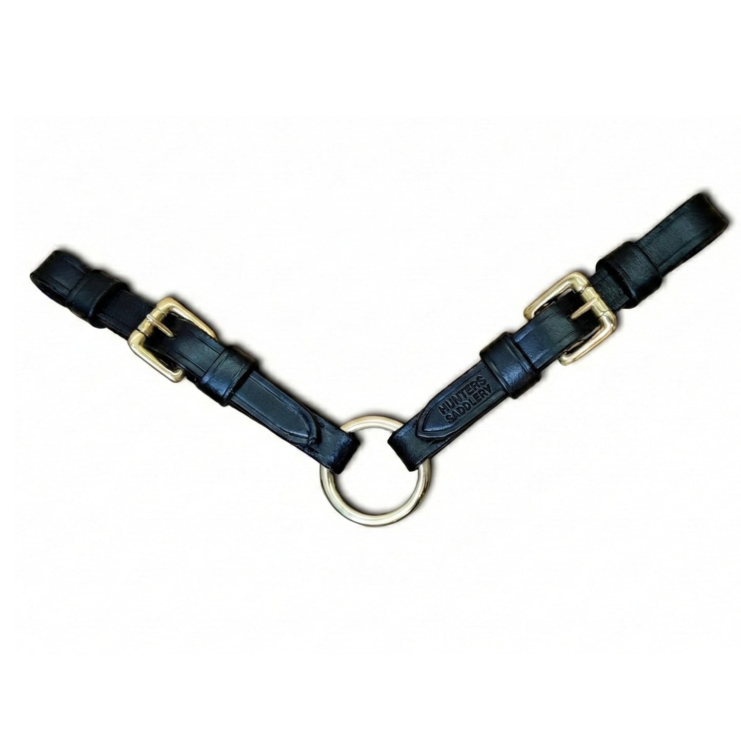 Hunters Saddlery Leather Strap Lunge Line Connector – Bit Coupler for Lunging or in‑Hand Leading & Showing Horses (Black)