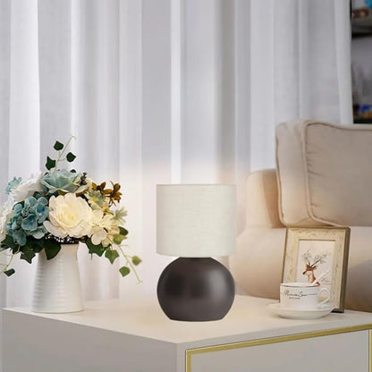 Small Table Lamp for Bedroom,Bedside Nightstand Lamp for Living Room,Minimalist Bedside Light lamp Set of 2, 10.4 Inch Desk Light for Bedroom, Living Room,Including Light Bulb（Brown）