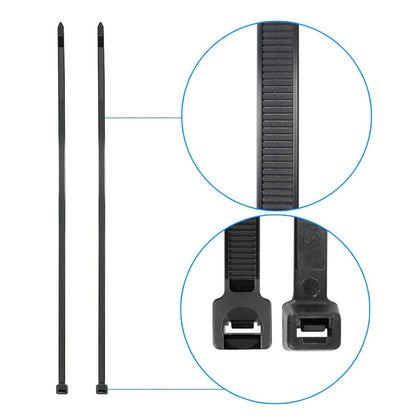 Superun Black Zip Ties 6 Inch, 40 Lbs Tensile Strength Wire Ties (Industrial Grade Cable Ties) Pack of 100